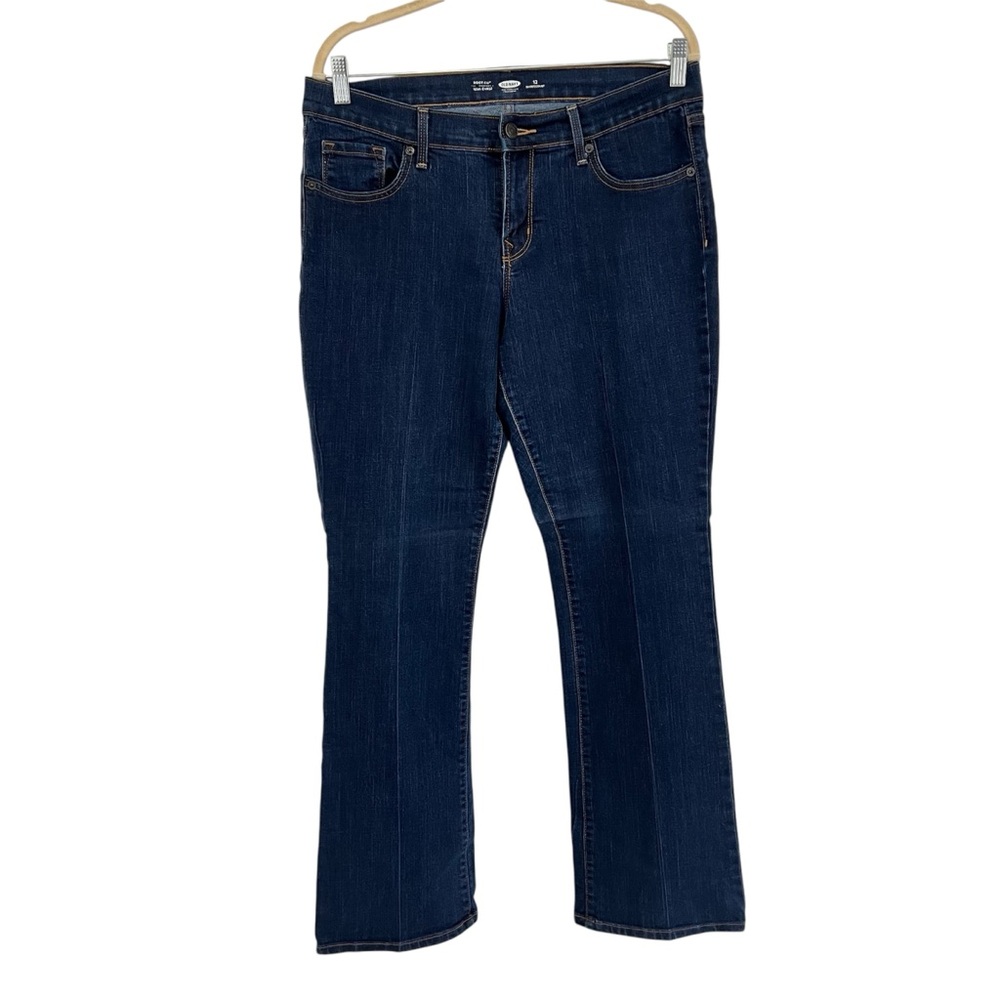Old Navy Bootcut Dark Wash Mid Rose Women’s Blue Denim Jeans Size 12 Short